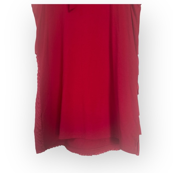 NWT White House Black Market frilly red sleeveless top - Picture 7 of 14